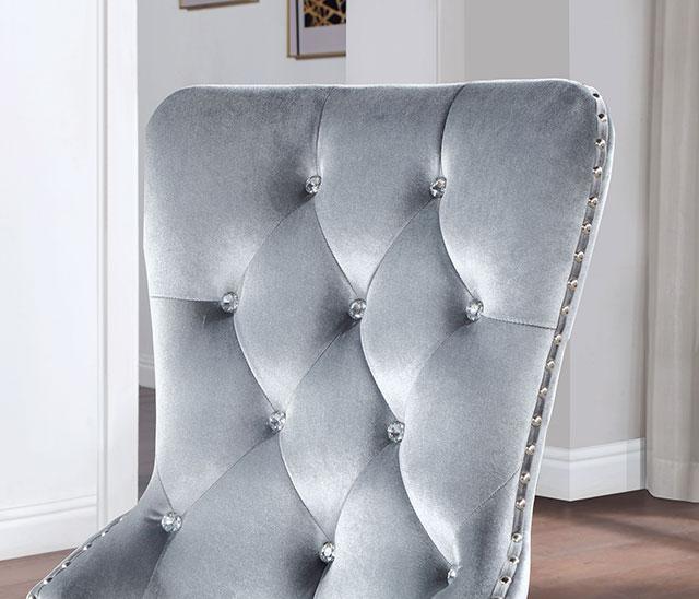 ADALIA Wingback Chair (2/CTN), Silver/Dark Gray