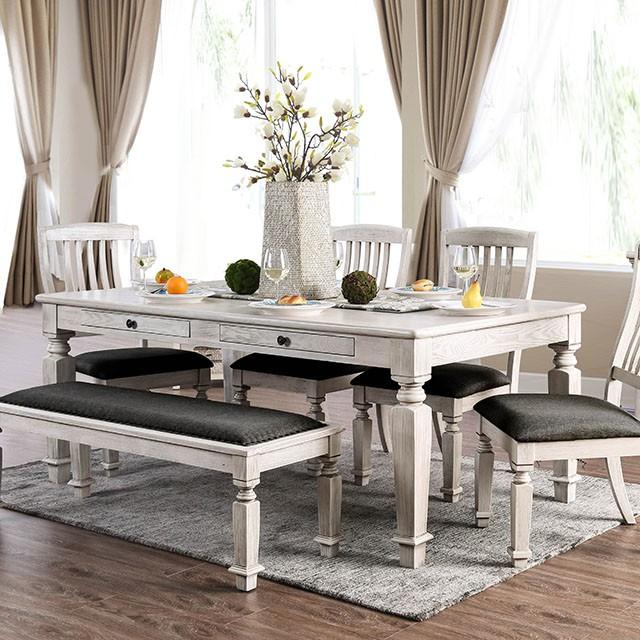 Georgia Antique White/Gray Dining Table