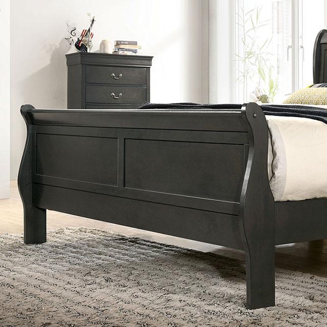 LOUIS PHILIPPE E.King Bed, Gray