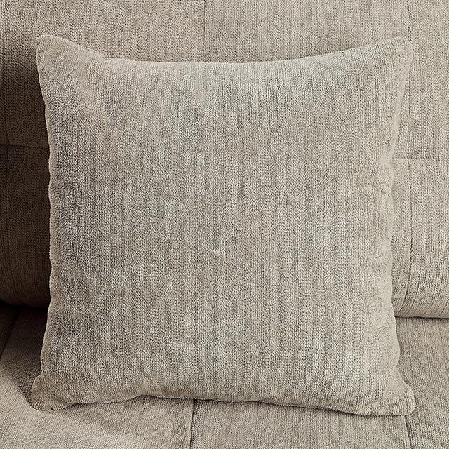LYNDA Sofa w/ Pillows, Light Gray