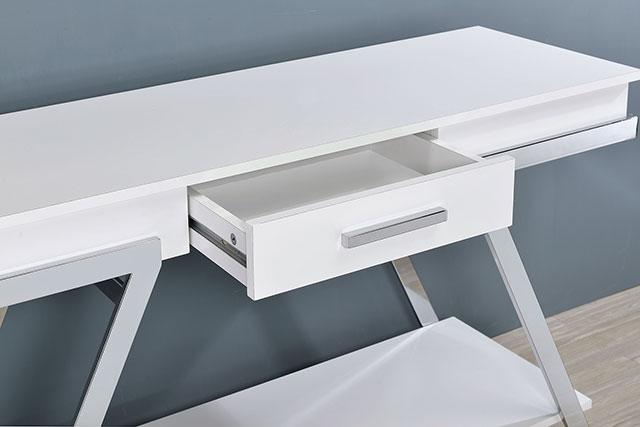 TITUS Sofa Table, White/Chrome