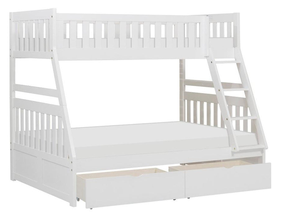 Homelegance Galen Twin/Full Bunk Bed w/ Storage Boxes in White B2053TFW-1*T