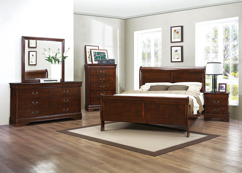 Homelegance Mayville 2 Drawer Nightstand in Brown Cherry 2147-4