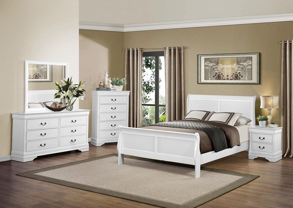 Homelegance Mayville Queen Sleigh Bed in White 2147W-1