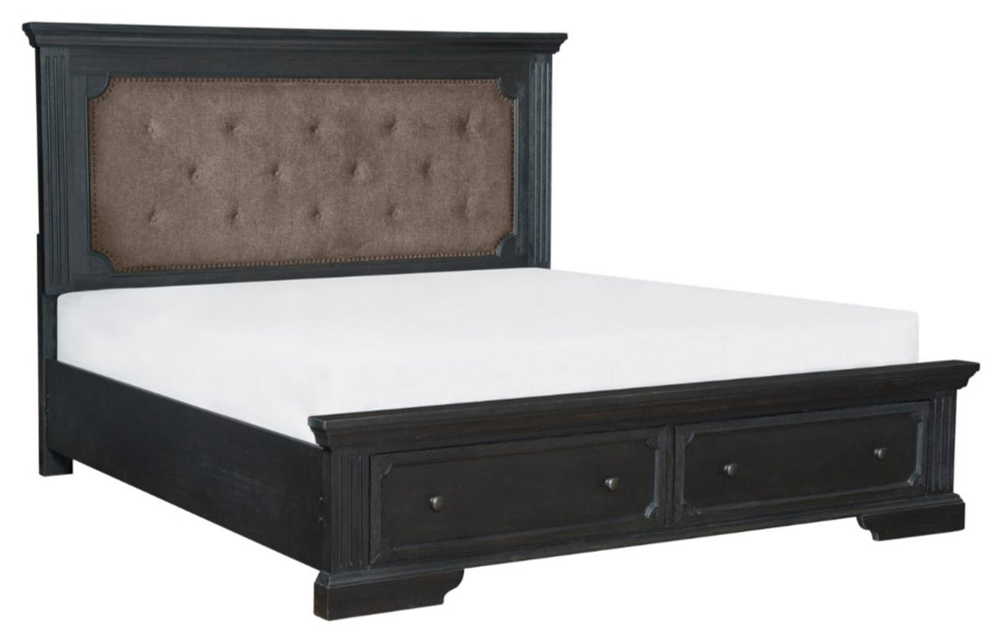 Homelegance Bolingbrook King Upholstered Storage Platform Bed in Coffee 1647K-1EK*