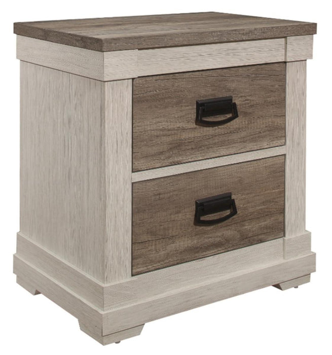 Homelegance Arcadia Nightstand in White & Weathered Gray 1677-4