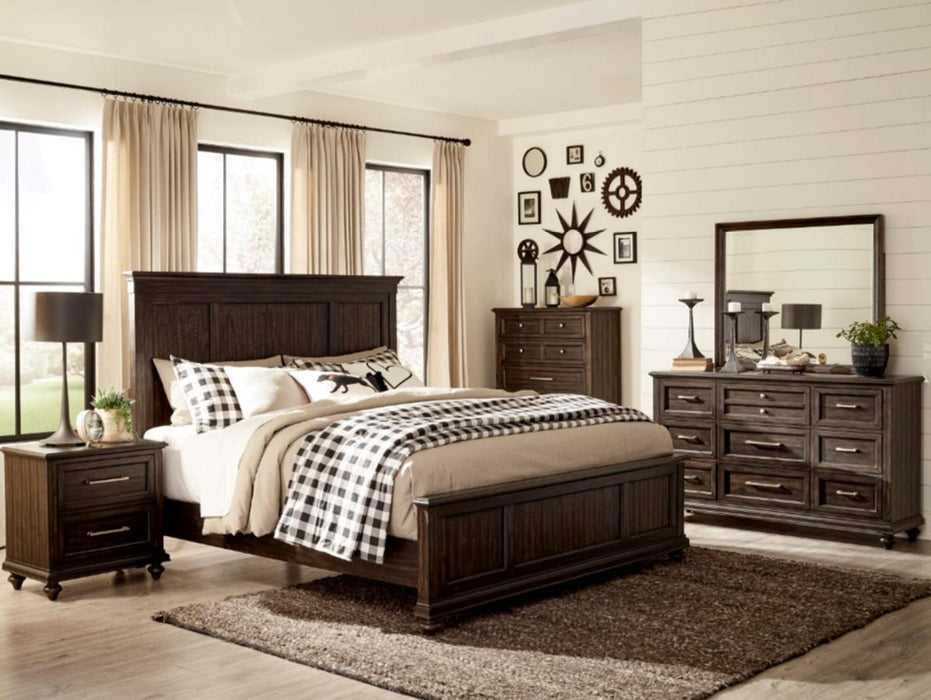 Homelegance Cardona Queen Panel Bed in Driftwood Charcoal 1689-1*