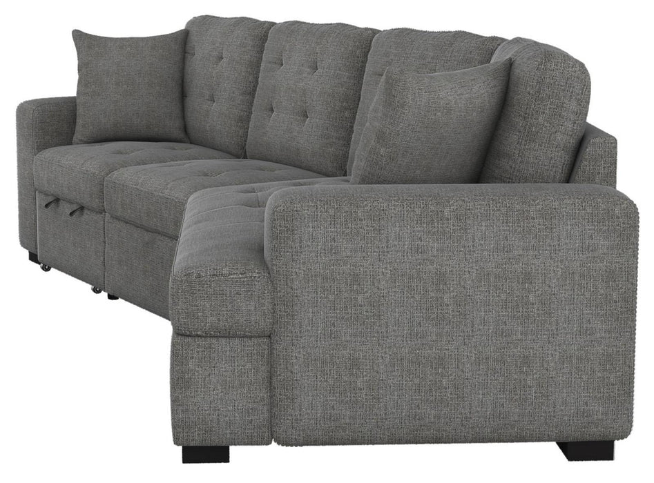 Homelegance Furniture Logansport Right Side Cuddler with 1 Pillow in Gray 9401GRY-RU