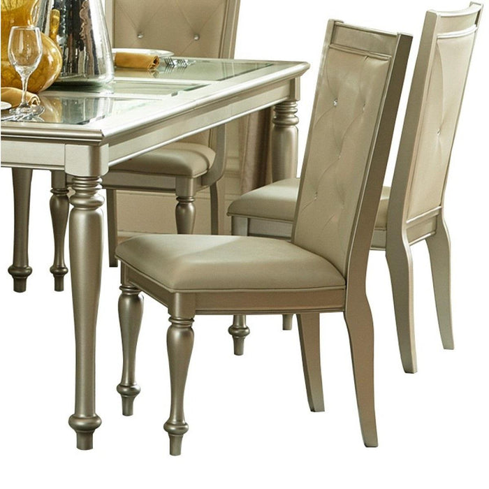 Homelegance Celandine Side Chair in Silver (Set of 2)