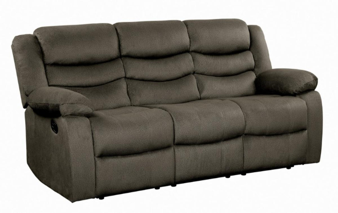 Discus Double Reclining Sofa in Brown 9526BR-3