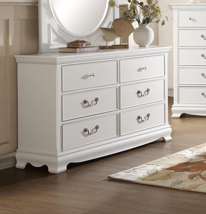 Lucida 6 Drawer Dresser in White 2039W-5