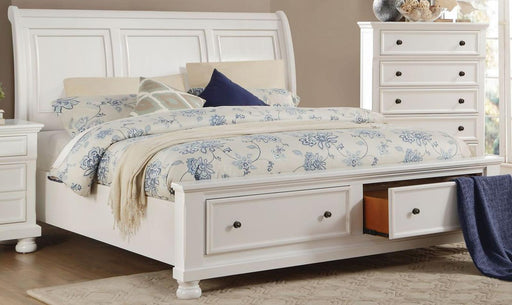 Homelegance Laurelin Queen Sleigh Platform Storage Bed in White 1714W-1 image