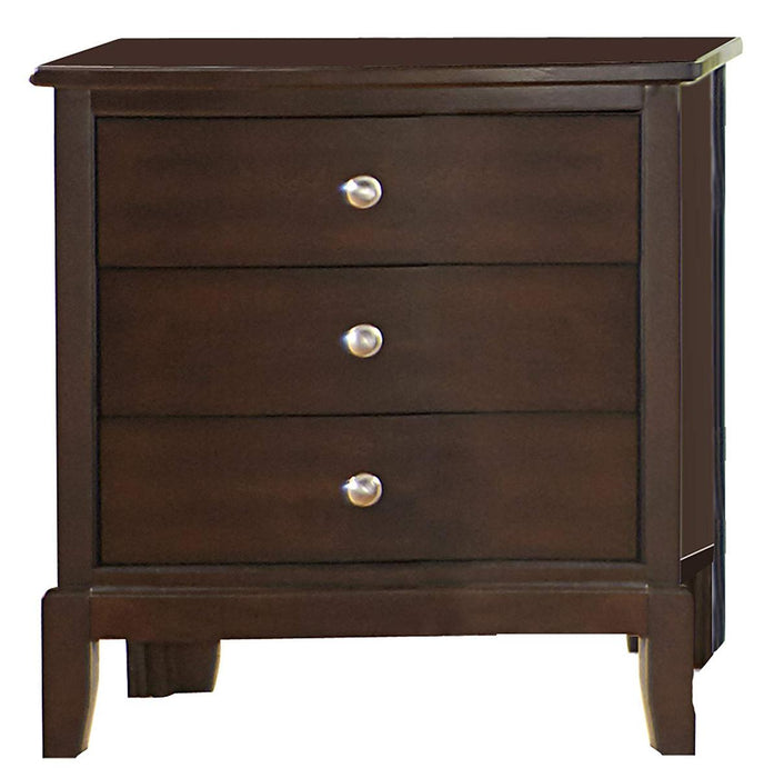 Homelegance Cotterill 3 Drawer Nightstand in Cherry 1730-4 image