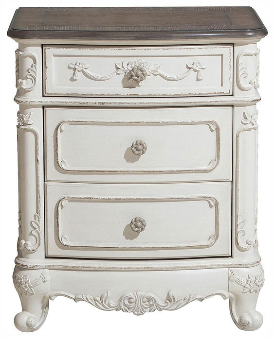 Homelegance Cinderella Night Stand in Antique White with Grey Rub-Through 1386NW-4 image