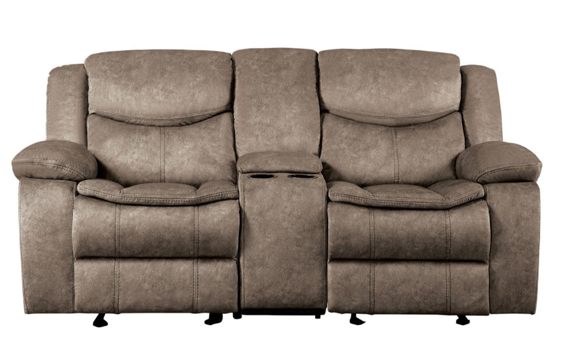 Homelegance Furniture Bastrop Double Glider Reclining Loveseat in Brown 8230FBR-2 image