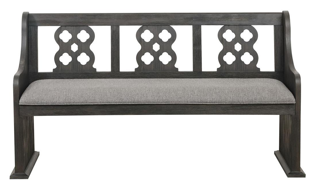 Homelegance Arasina Bench with Curved Arms in Dark Pewter 5559N-14A image