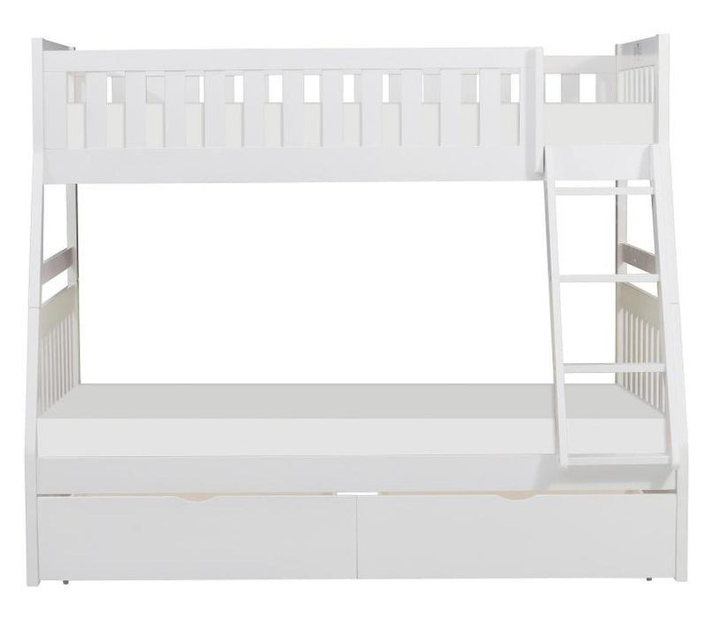 Homelegance Galen Twin/Full Bunk Bed w/ Storage Boxes in White B2053TFW-1*T image