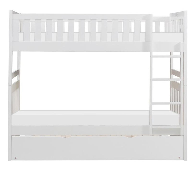 Homelegance Galen Twin/Twin Bunk Bed w/ Twin Trundle in White B2053W-1*R image