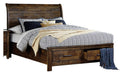 Homelegance Jerrick Queen Sleigh Platform Bed with Footboard Storage in Burnished Brown 1957-1* image