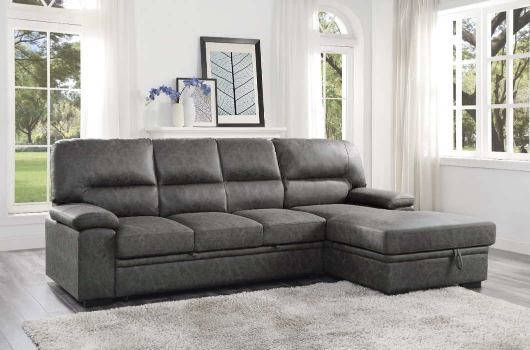 Michigan Sectional with Pull Out Bed and Right Chaise in Dark Gray 9407DG*2RC3L image